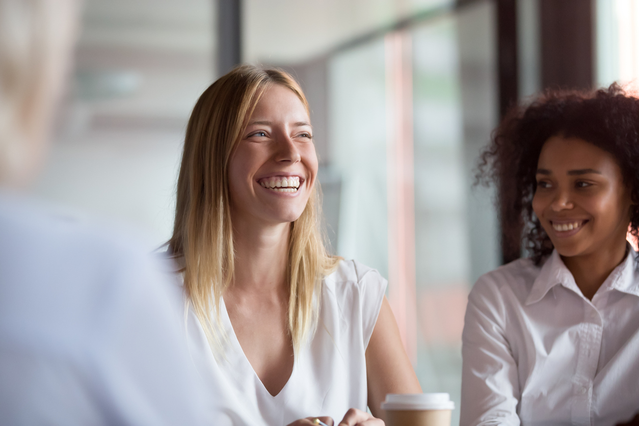 Happy businesswomen