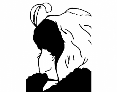 an optical illusion of either an old woman or young woman depending on perspective