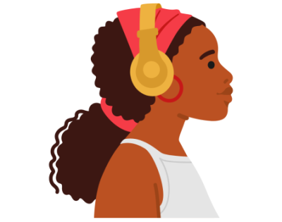 Woman Wearing Headphones