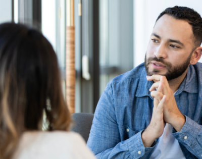 Man sitting in therapy