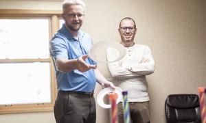 Jared and Joe playing office games