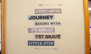 Motivational message on the wall of the Grand Forks office