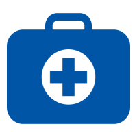 icon of briefcase with health icon