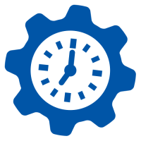 icon of a clock shaped like a gear