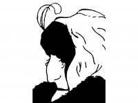 an optical illusion of either an old woman or young woman depending on perspective